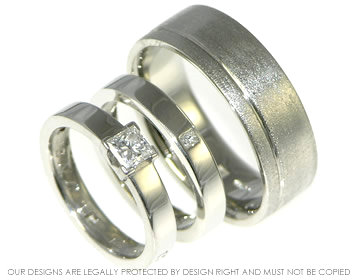 Pair of bespoke platinum wedding bands