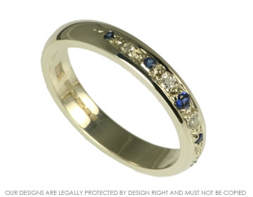 9ct white gold, diamond and sapphire eternity ring