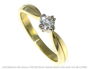 18ct gold engagement ring with 0.24ct H SI diamond