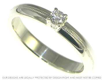 9ct White Gold Solitaire Engagement Ring with 0.10ct H SI Diamond