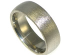 18ct white gold wedding band with a tunstall finish