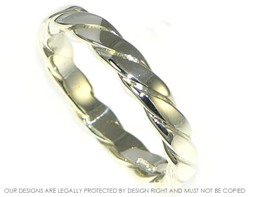 Bespoke 9ct white gold Celtic twist ring