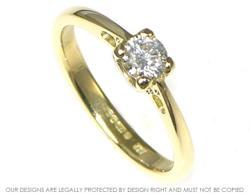 Bespoke 18ct yellow gold and diamond solitaire engagement ring