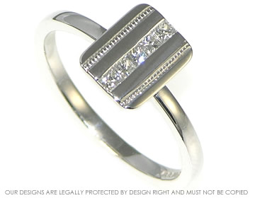 18ct white gold art deco inspired engagement ring