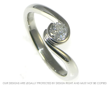 Platinum engagement ring with customers own diamond 