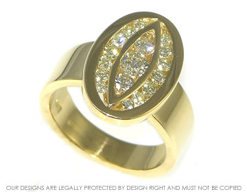 18ct yellow gold diamond dress ring   