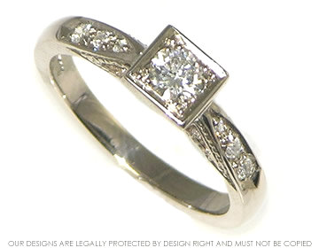 David and Helen wanted an antique feel to Helen's engagement ring