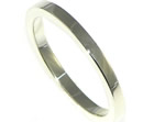 slim 9ct white gold wedding ring with square profile