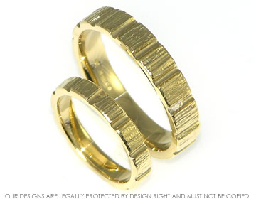 Bespoke pair of 18ct yellow gold wedding 