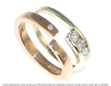 Bespoke 9ct rose gold shaped wedding ring