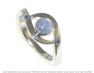 Bespoke 9ct white gold and sapphire dress ring