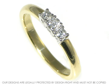 18ct yellow and white gold engagement ring with customers own stones  