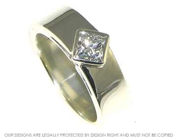 9ct white gold engagement ring with a 0.53ct G VS princess cut diamond