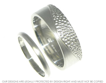 Platinum wedding bands inspired by elements of the sea