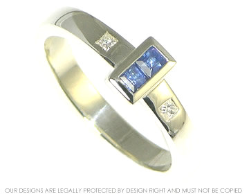 9ct white gold engagement ring with sapphires and diamonds