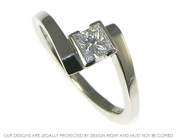 Platinum and 0.43ct E VS princess cut diamond engagement ring 