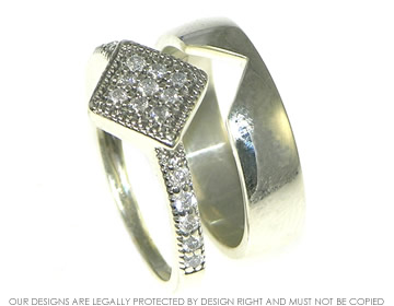 Bespoke ladies 9ct white gold fitted wedding ring