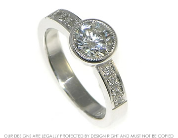 Bespoke 18ct white gold engagement ring with brilliant cut diamond