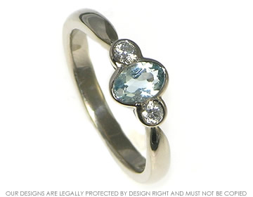 18ct white gold aquamarine and diamond engagement ring