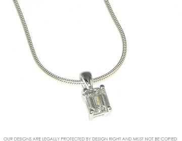 Bespoke 18ct white gold and diamond pendant.