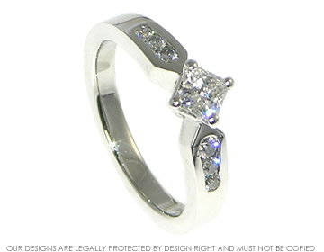 Platinum engagement ring with princess cut diamond