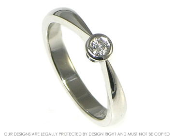 Bespoke Platinum solitare engagement ring with brillant 3mm cut H SI diamond 