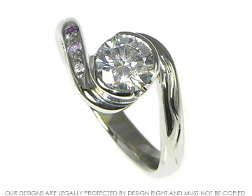 Platinum and diamond twist style engagement ring