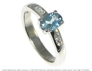 9ct white gold 0.67ct Aquamarine and diamond engagement ring 