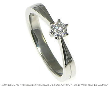 0.21ct brilliant cut diamond and platinum engagement ring