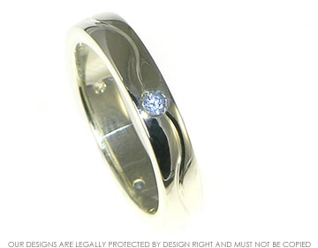 Bespoke 9ct white gold eternity ring with sapphires and diamond