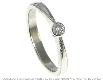 Antique Inspired White Gold and Diamond Delicate Engagement Ring