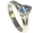 white gold pear shaped pale blue ceylon sapphire engagement ring