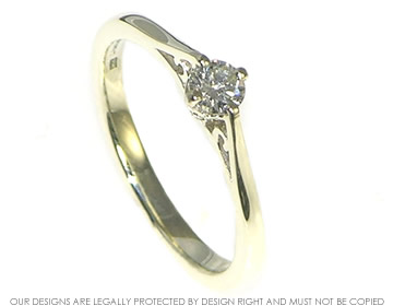 Delicate 0.23ct brilliant cut H SI recycled diamond solitaire engagement ring. 