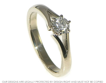 Bespoke 18ct white gold diamond solitaire engagement ring