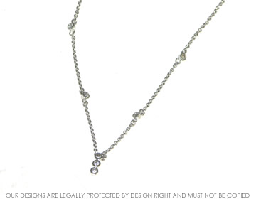 Bespoke 9ct white gold and diamond necklace