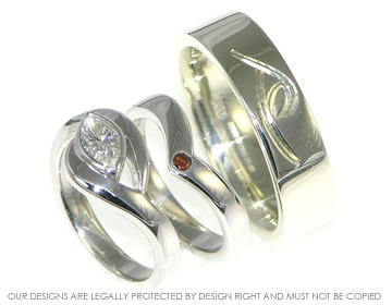 Bespoke 9ct white gold wedding rings