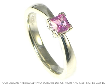 Pink sapphire deals princess cut ring