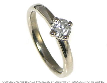 Bespoke 18ct white gold diamond solitaire engagement ring