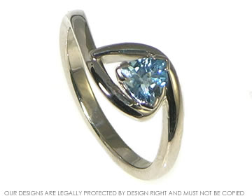 18ct white gold and aquamarine engagement ring