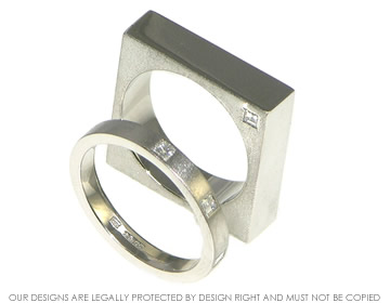 Platinum and diamond ladies wedding ring