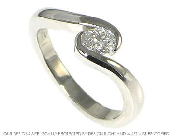 Platinum twist solitaire diamond engagement ring