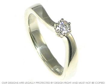 Bespoke 9ct white gold, recycled diamond solitaire engagement ring