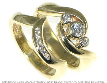 Bespoke 9ct yellow gold ladies fitted wedding ring.