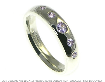 9ct white gold and amethyst engagement ring.