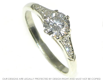 Bespoke 9ct white gold and diamond engagement ring 