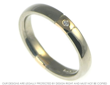 Contemporary mixed 18ct golds and diamond wedding ring