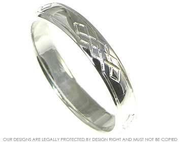 Celtic inspired Sterling silver engraved wedding ring