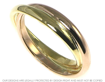 9ct rose and yellow gold wedding ring