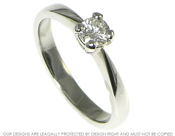 Platinum 0.29ct brilliant cut recycled diamond engagement ring