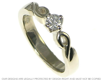 18ct white gold Celtic inspired 0.25ct H SI diamond engagement ring